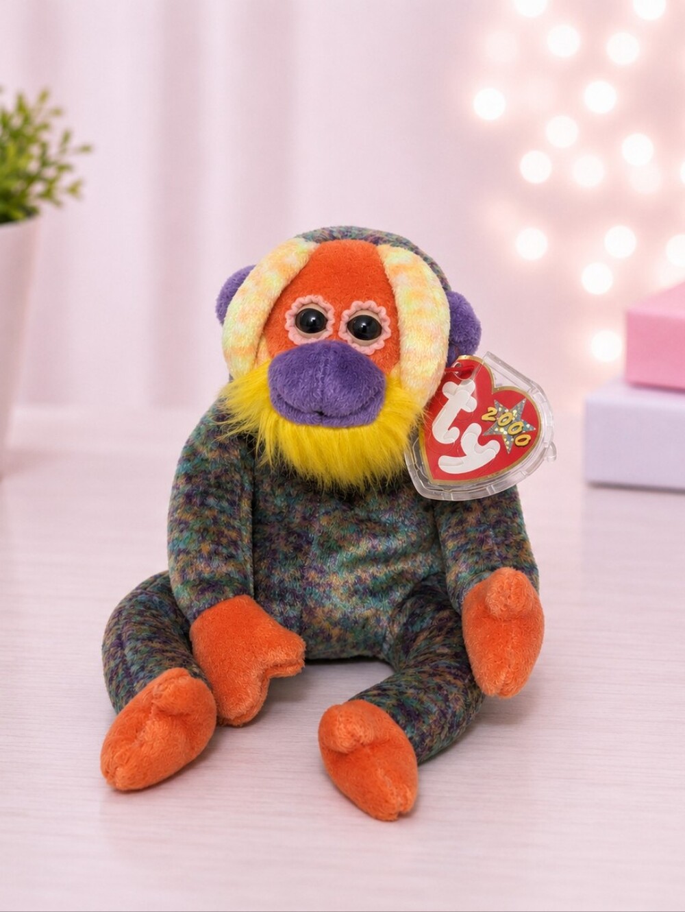 Ty Beanie Baby Bananas Monkey